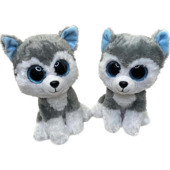 Ty Other - Ty Silk Husky Dog Plush Classic Husky Wolf Slush TySilk Puppy Soft Set